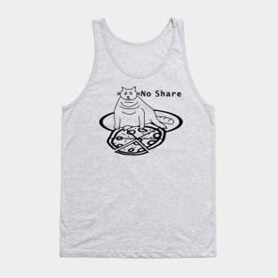 Chonk Cat Got Pizza Outline Tank Top